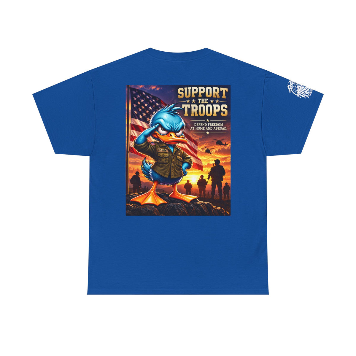 Support the Troops — Defend Freedom at Home and Abroad Back Graphic Tee