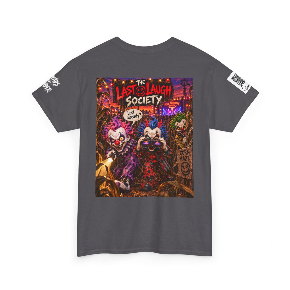 The Last Laugh Society Tee #149 — Carnival Clown Horror Graphic T-Shirt