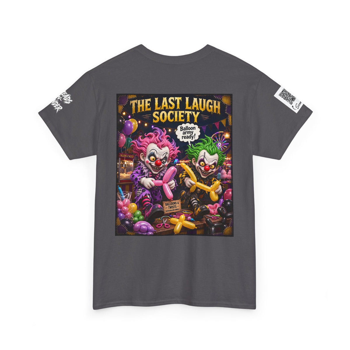 The Last Laugh Society Tee #130 — Carnival Clown Horror Graphic T-Shirt