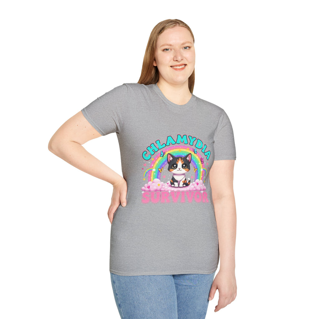 Chlamydia Survivor Cat T-Shirt — Cute Rainbow Calico Tee