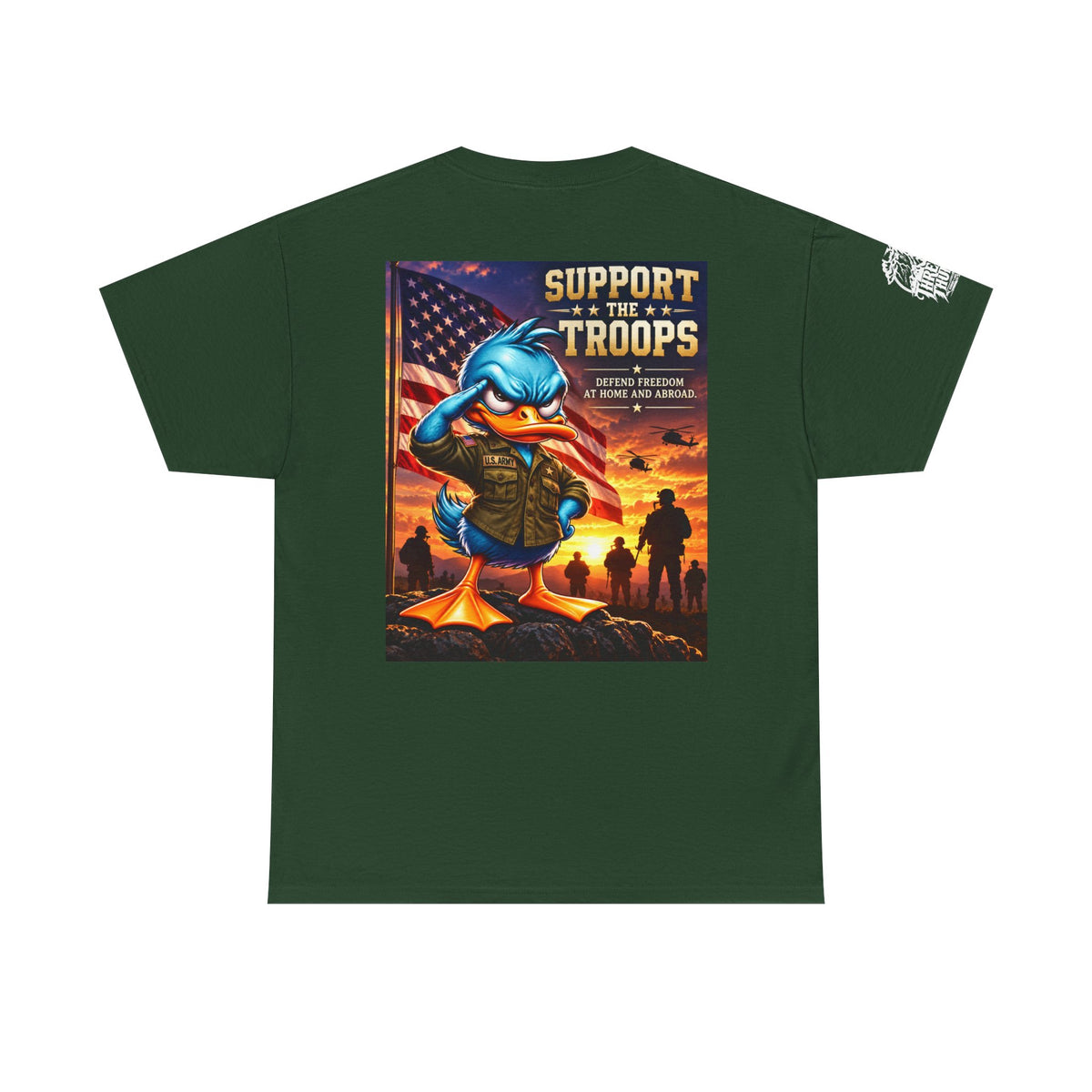 Support the Troops — Defend Freedom at Home and Abroad Back Graphic Tee