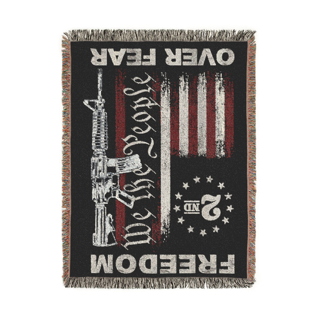 Freedom Over Fear Woven Blanket — "We The People" 2A Flag Throw