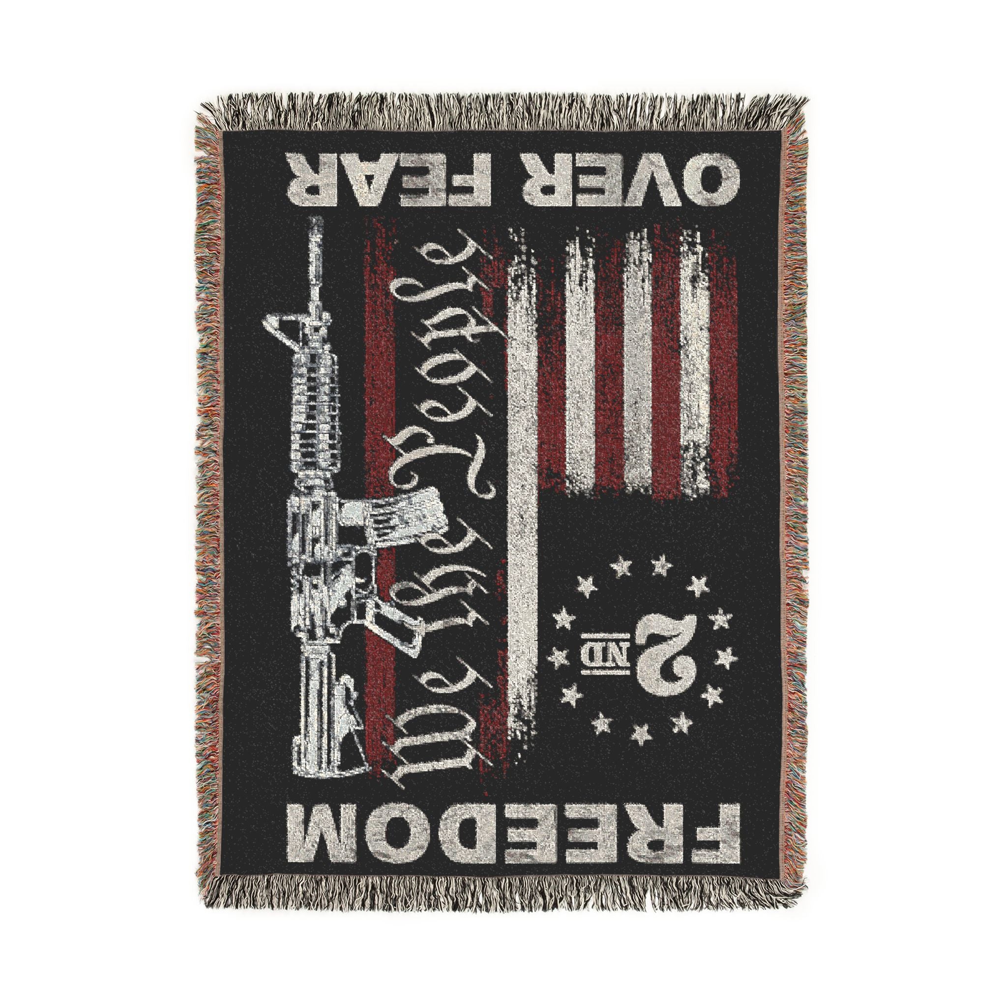 Freedom Over Fear Woven Blanket — "We The People" 2A Flag Throw