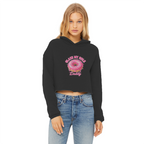 AOC Ladies Cropped Raw Edge Hoodie