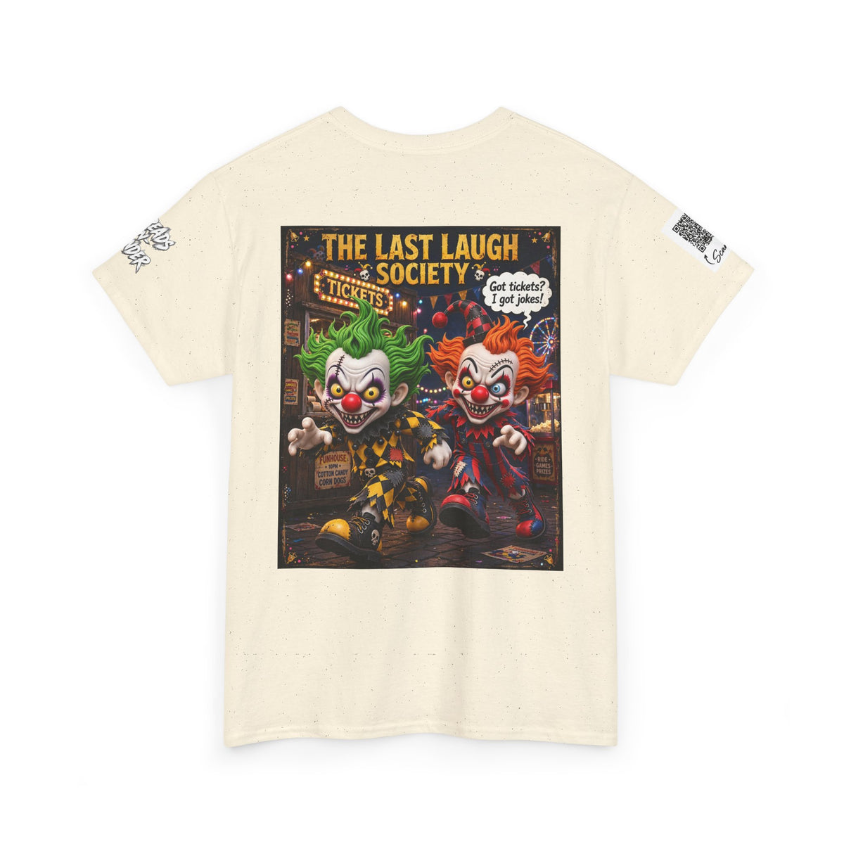 The Last Laugh Society Tee #135 — Carnival Clown Horror Graphic T-Shirt