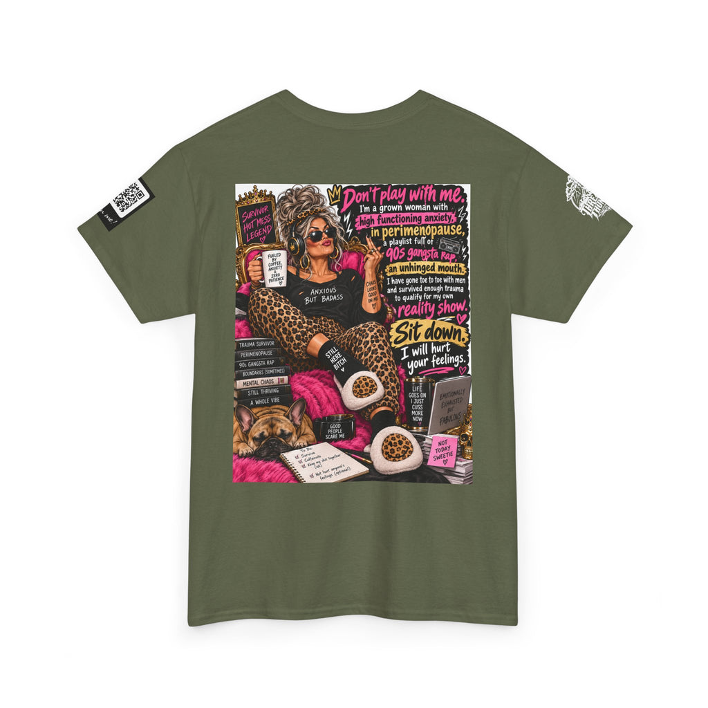 Grown Woman in Premenopause — 90s Gangsta Rap Back Graphic Tee