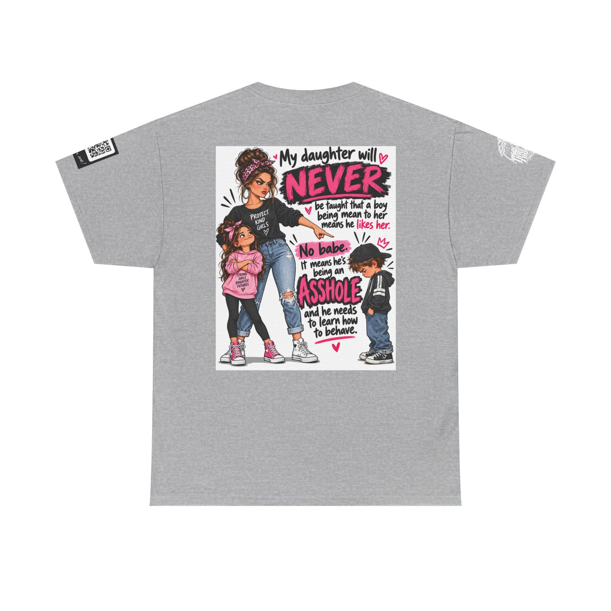 Mean Boys Are Assholes — Protective Mom Back Graphic Tee