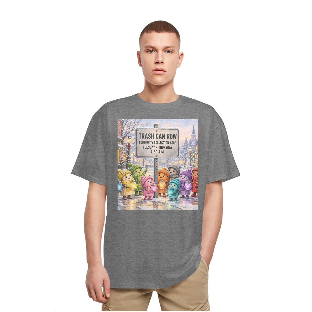 Trash Can Row Heavy Oversized T-Shirt