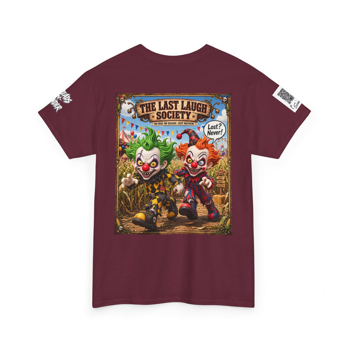 The Last Laugh Society Tee #128 — Carnival Clown Horror Graphic T-Shirt