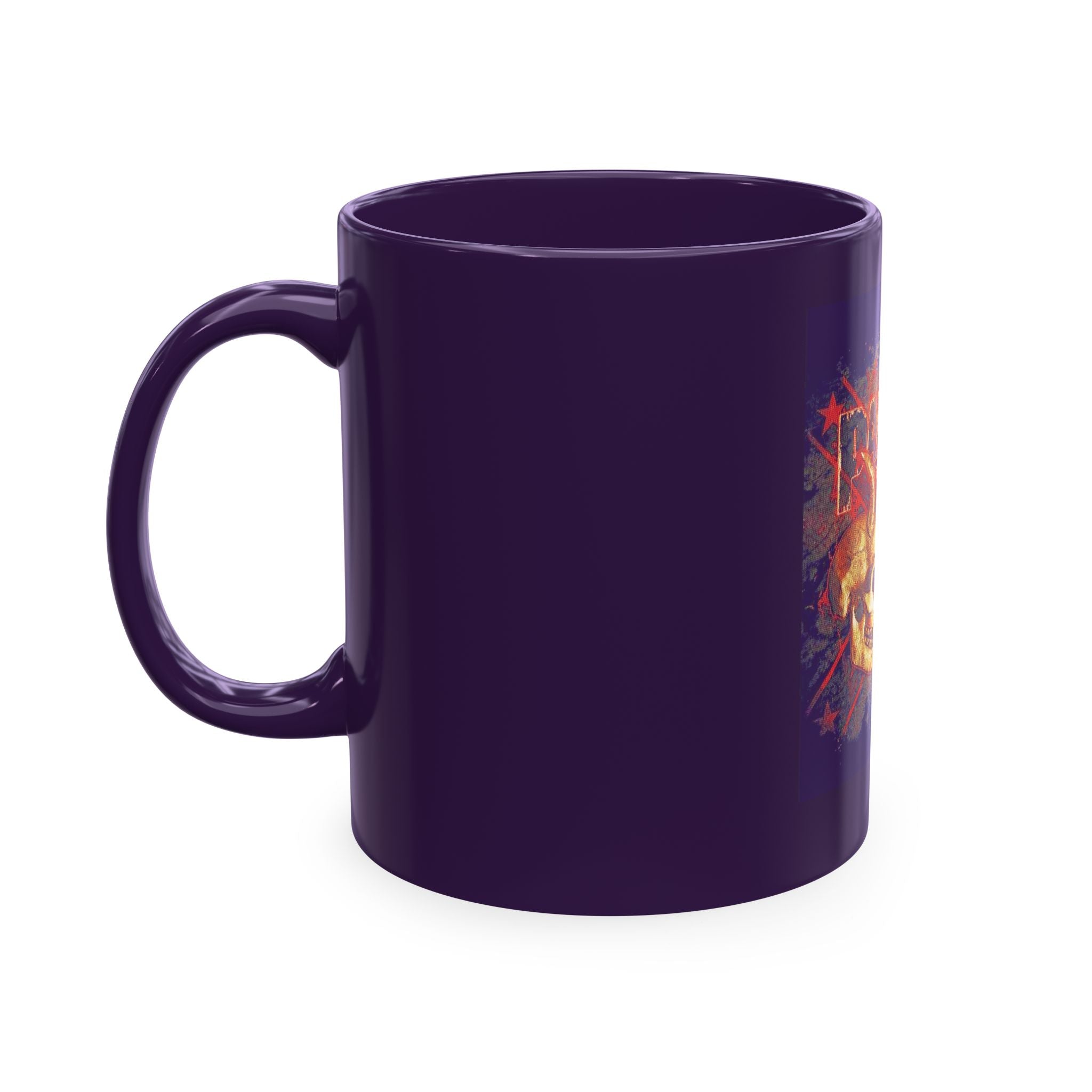 Skull Clash Ceramic Mug — Vintage Rock Tattoo Coffee Cup