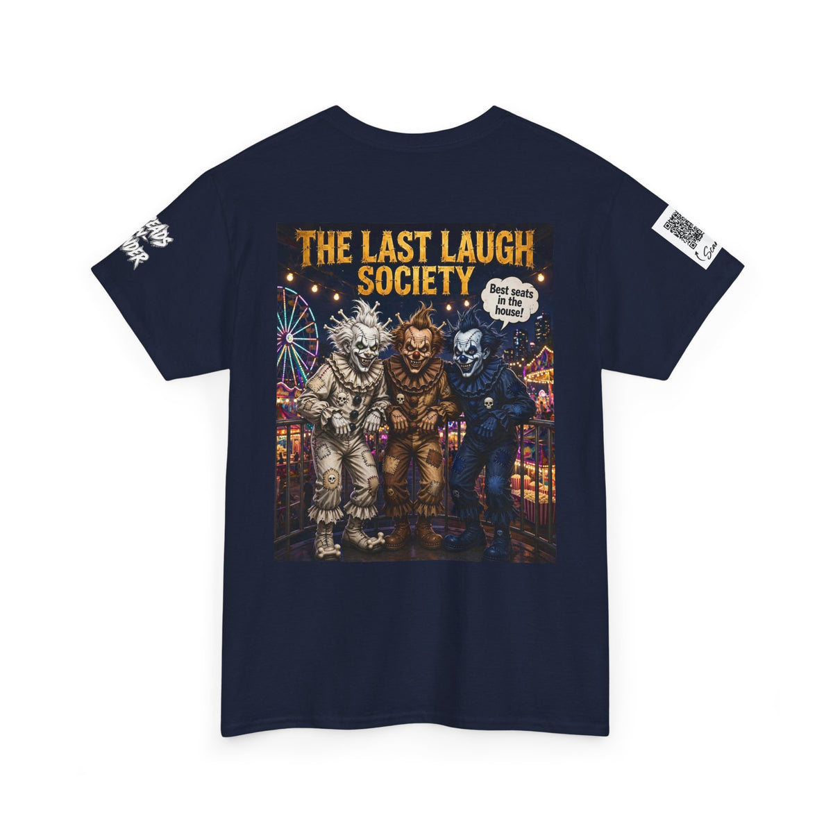 Last Laugh Society Tee #102 — Carnival Clown Horror Graphic T-Shirt