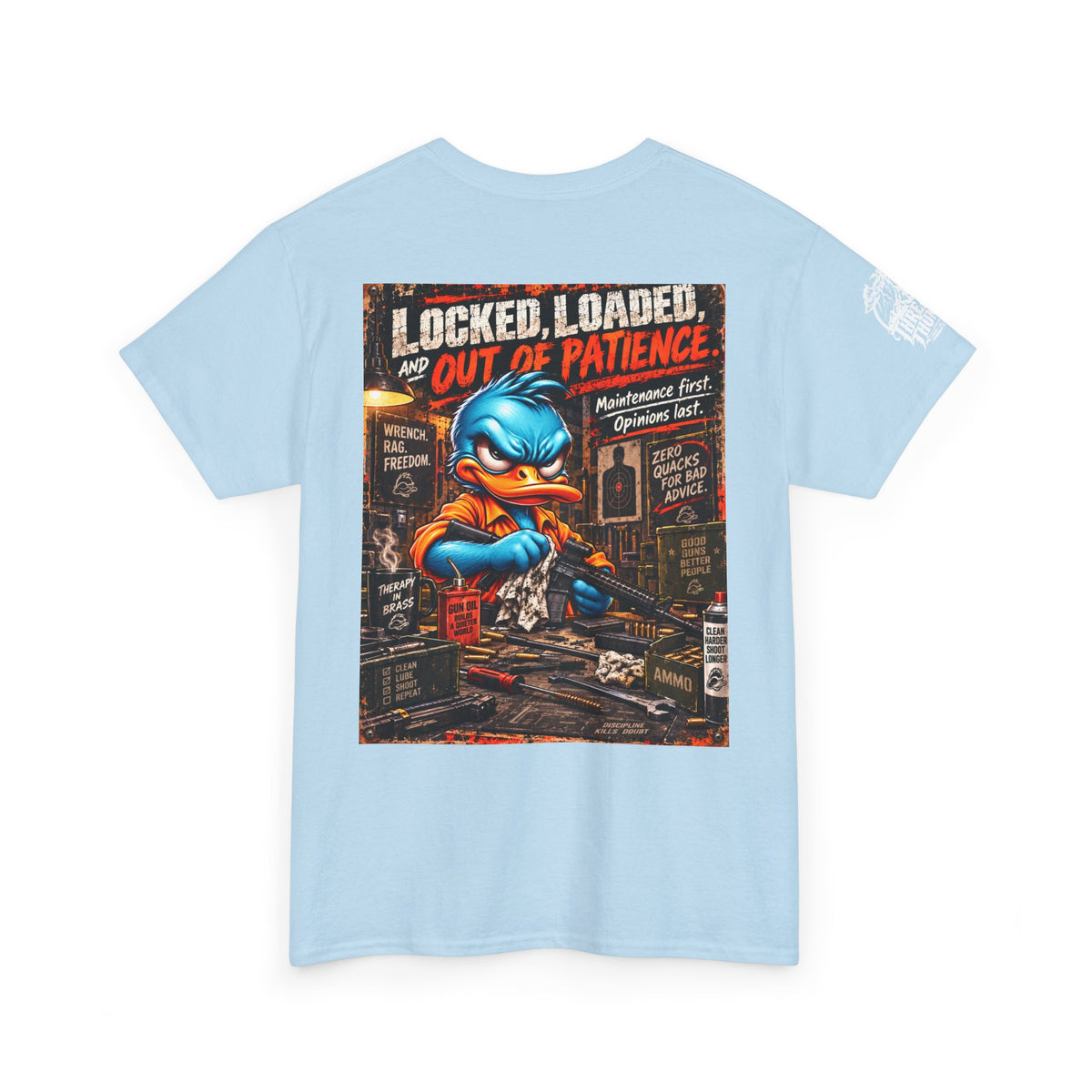 Locked, Loaded, and Out of Patience Back Graphic Tee