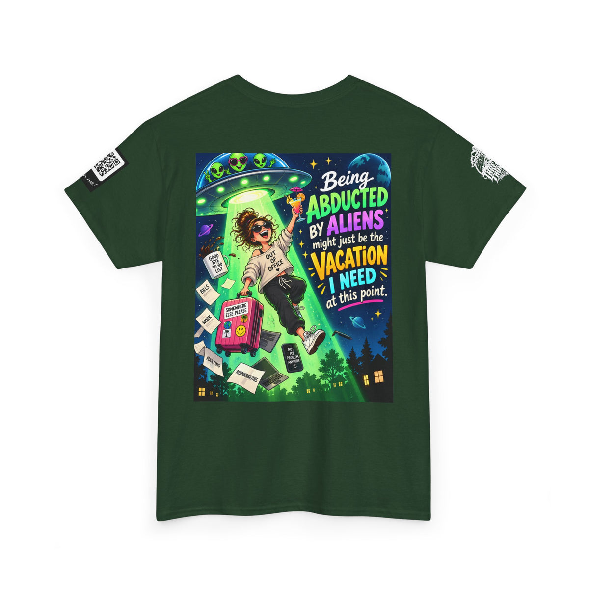 Alien Abduction Vacation — Out of Office Back Graphic Tee
