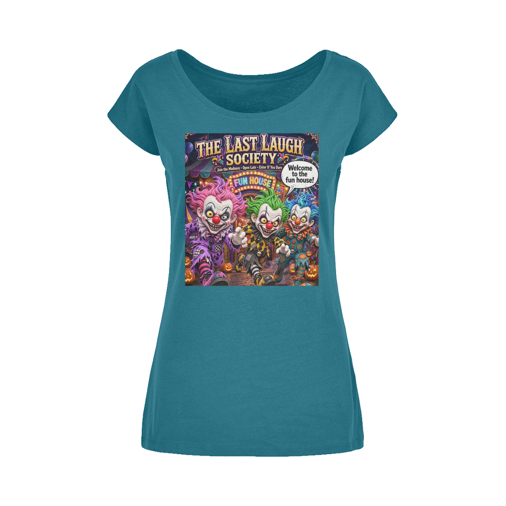 The Last Laugh Society Wide Neck Womens T-Shirt XS-5XL