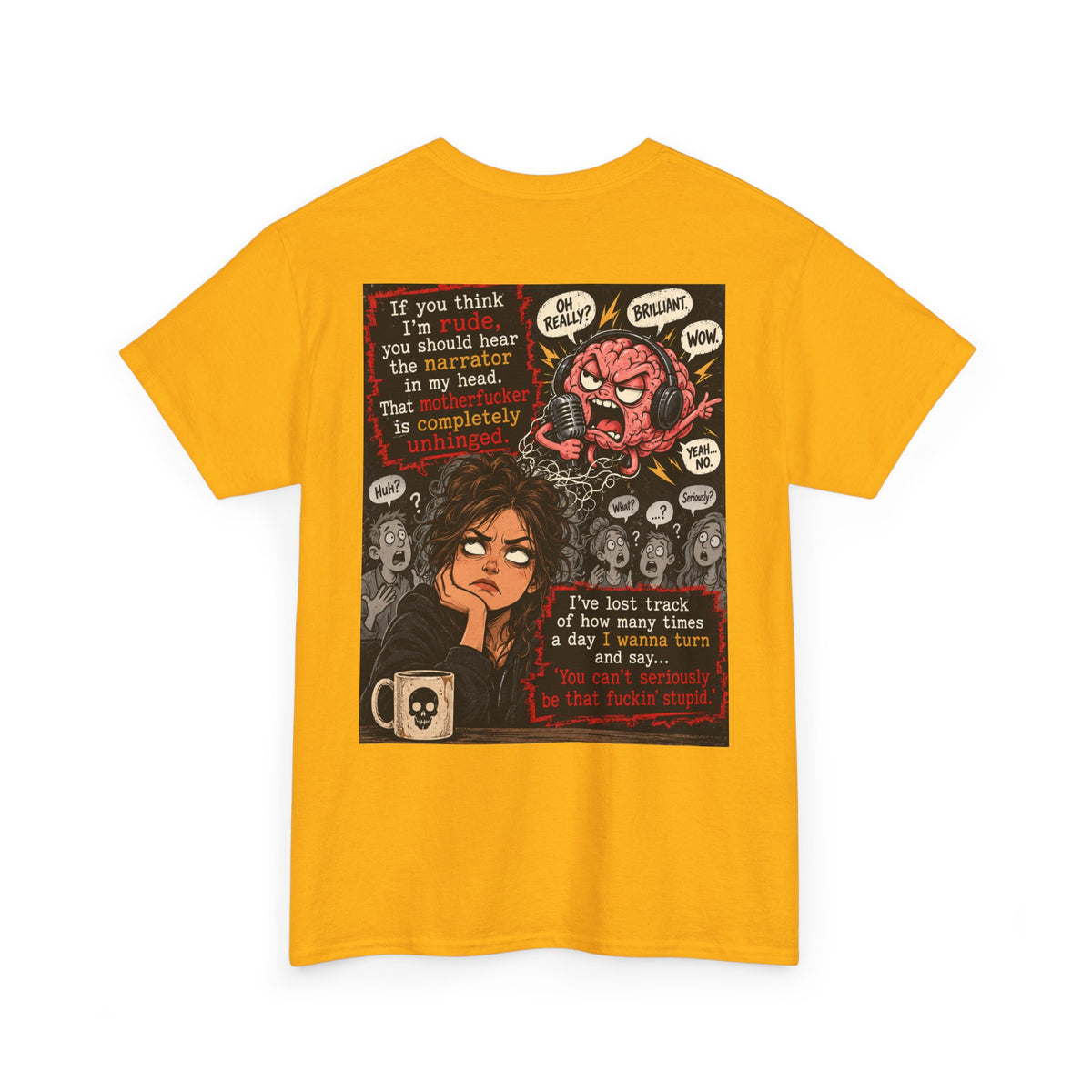 Anxious Brain Comic T‑Shirt — 'If you think I'm rude...' Mental Health Graphic Tee