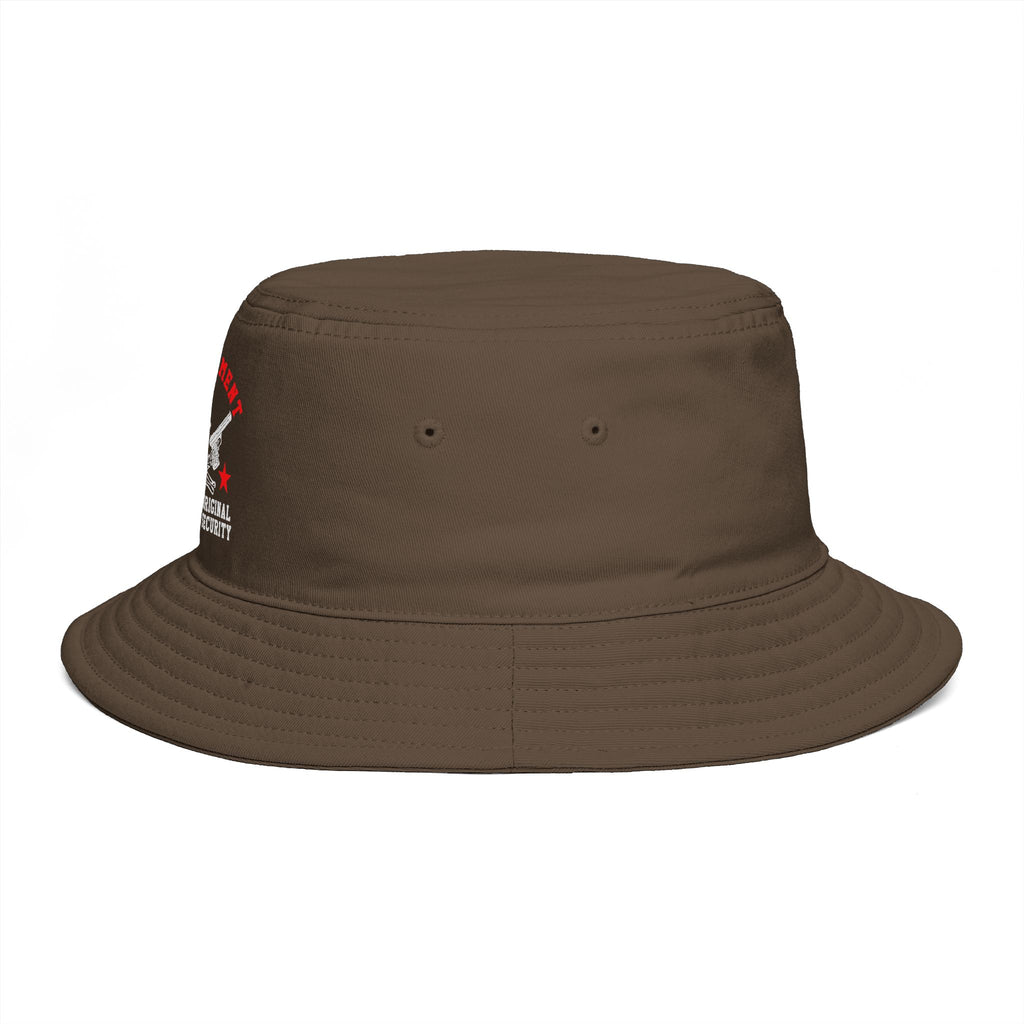 Bucket Hat - Red Liesbovt Homeland Security Skull Logo