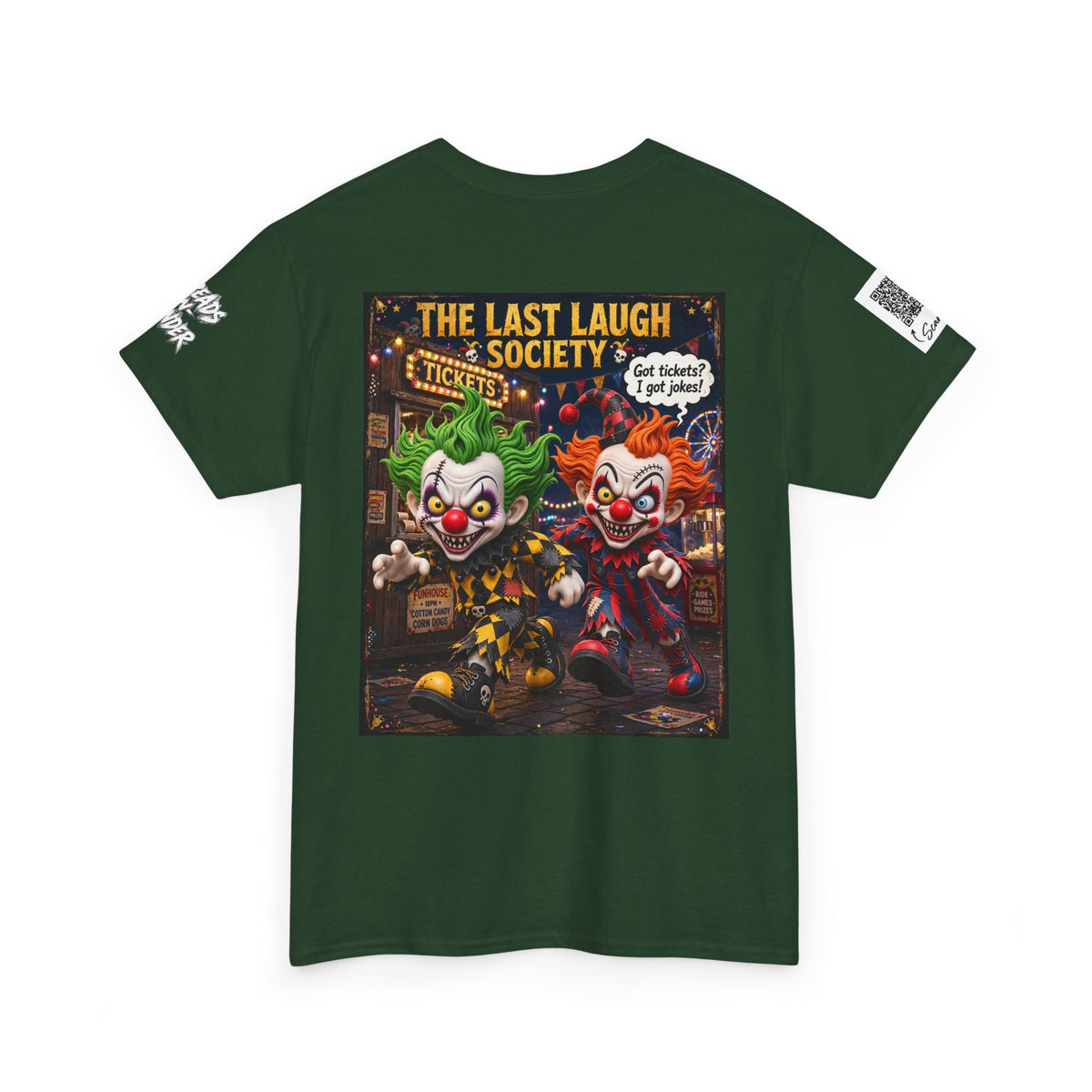 The Last Laugh Society Tee #135 — Carnival Clown Horror Graphic T-Shirt