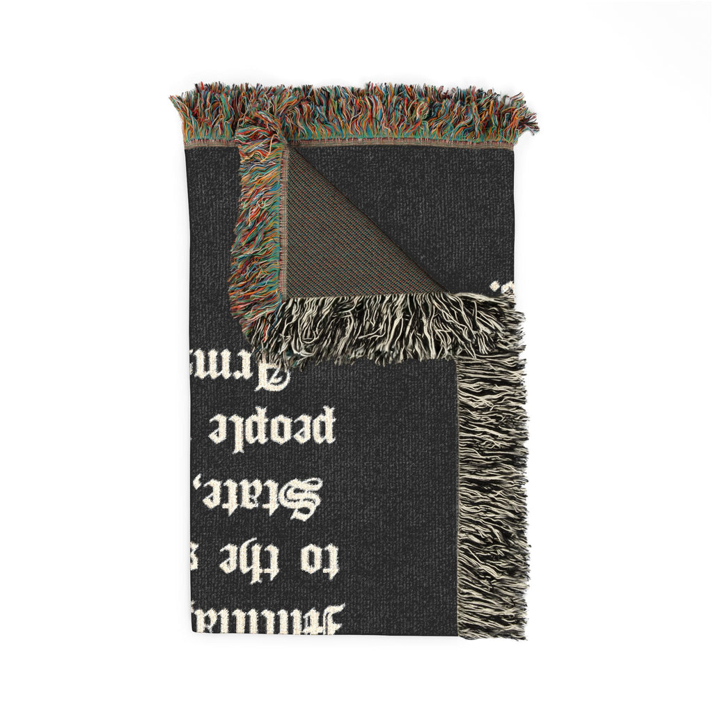 Second Amendment Woven Blanket — Rustic Constitution Quote Throw