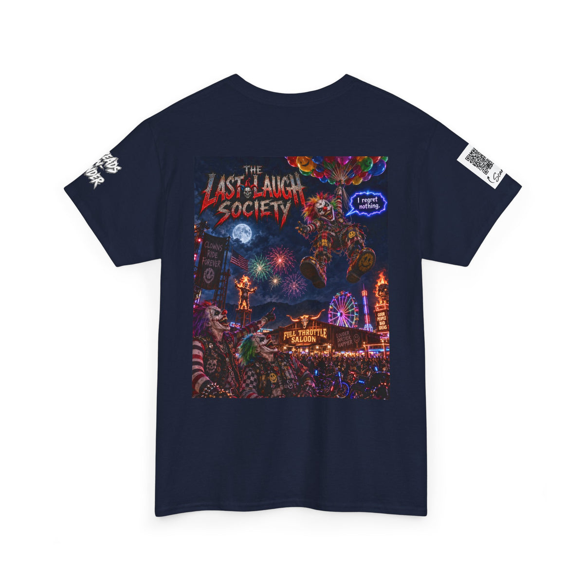 The Last Laugh Society Tee #144 — Carnival Clown Horror Graphic T-Shirt