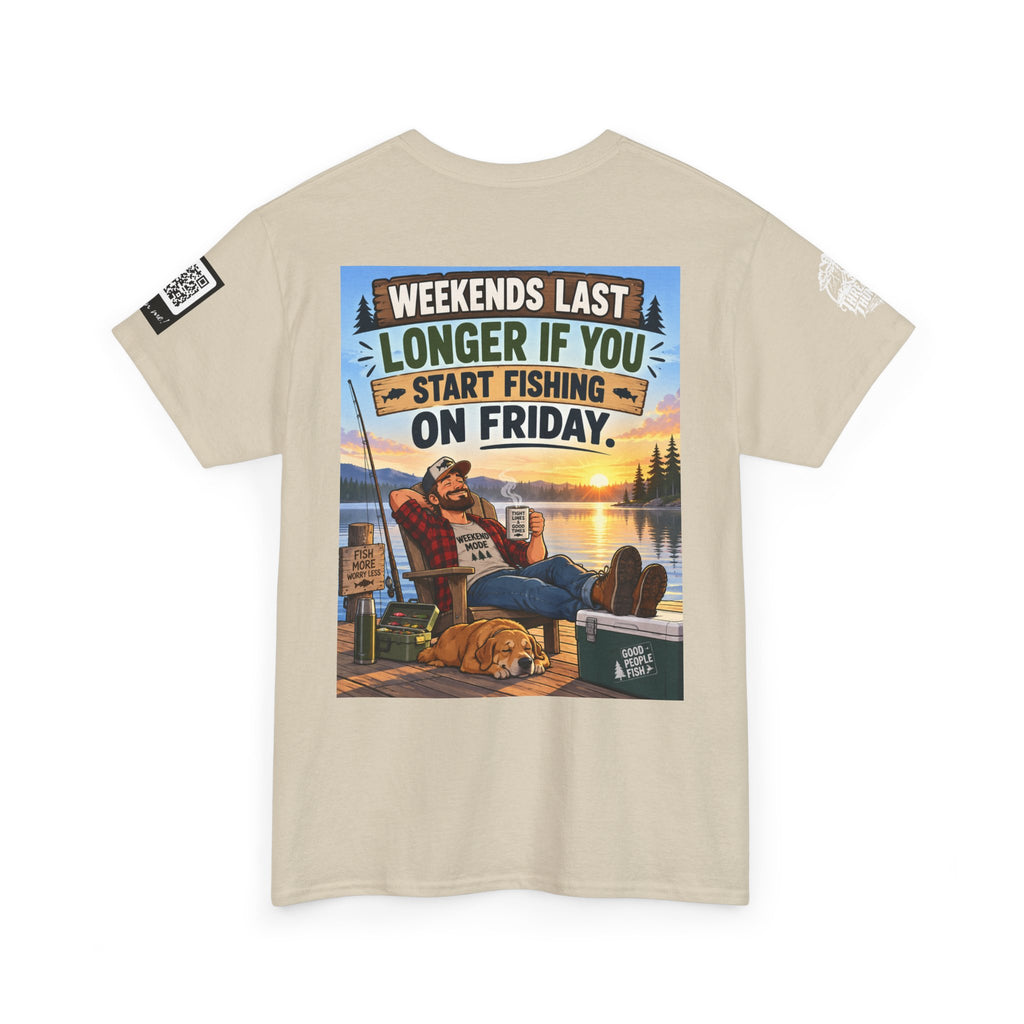 Weekends Last Longer When You Start Fishing Friday Back Graphic Tee