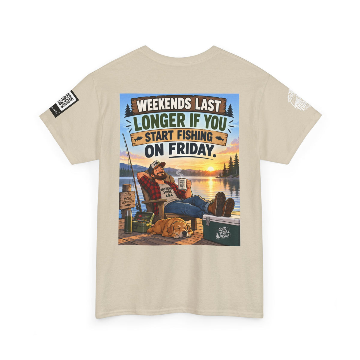 Weekends Last Longer When You Start Fishing Friday Back Graphic Tee