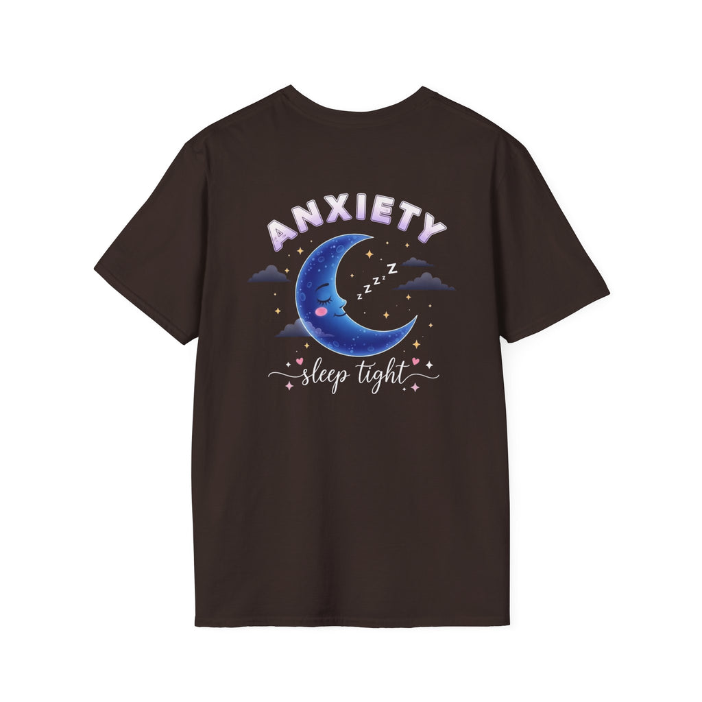 Anxiety Moon T-Shirt — 'Sleep Tight' Cute Moon & Stars Relaxation Tee