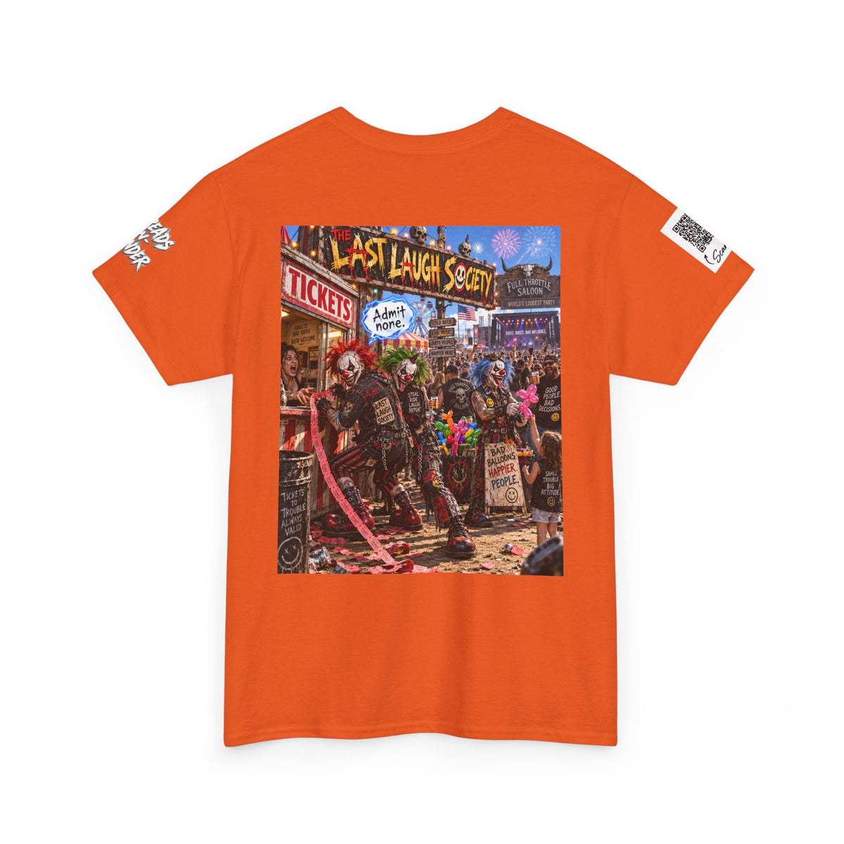 The Last Laugh Society Tee #142 — Carnival Clown Horror Graphic T-Shirt