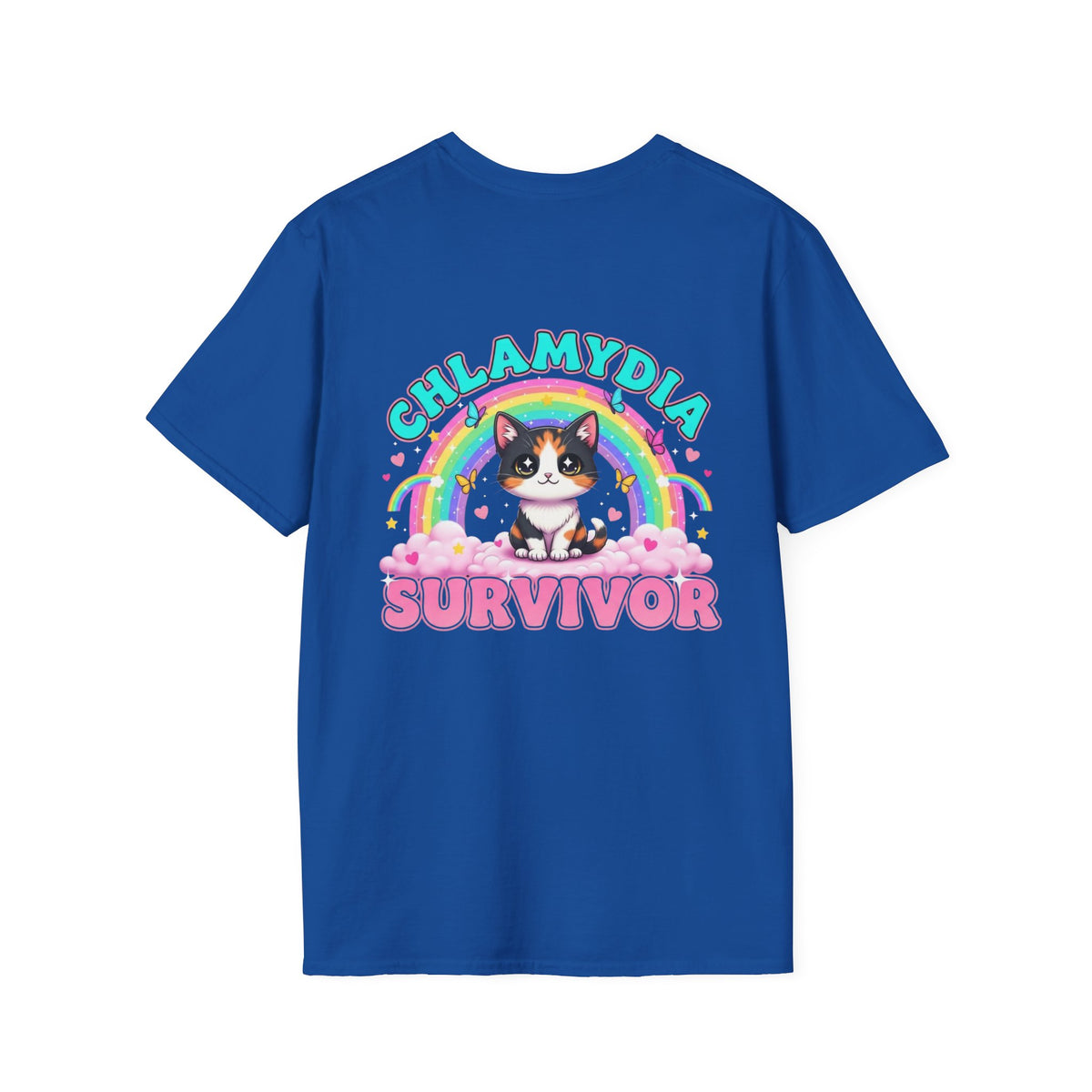 Chlamydia Survivor Cat T-Shirt — Cute Rainbow Calico Tee