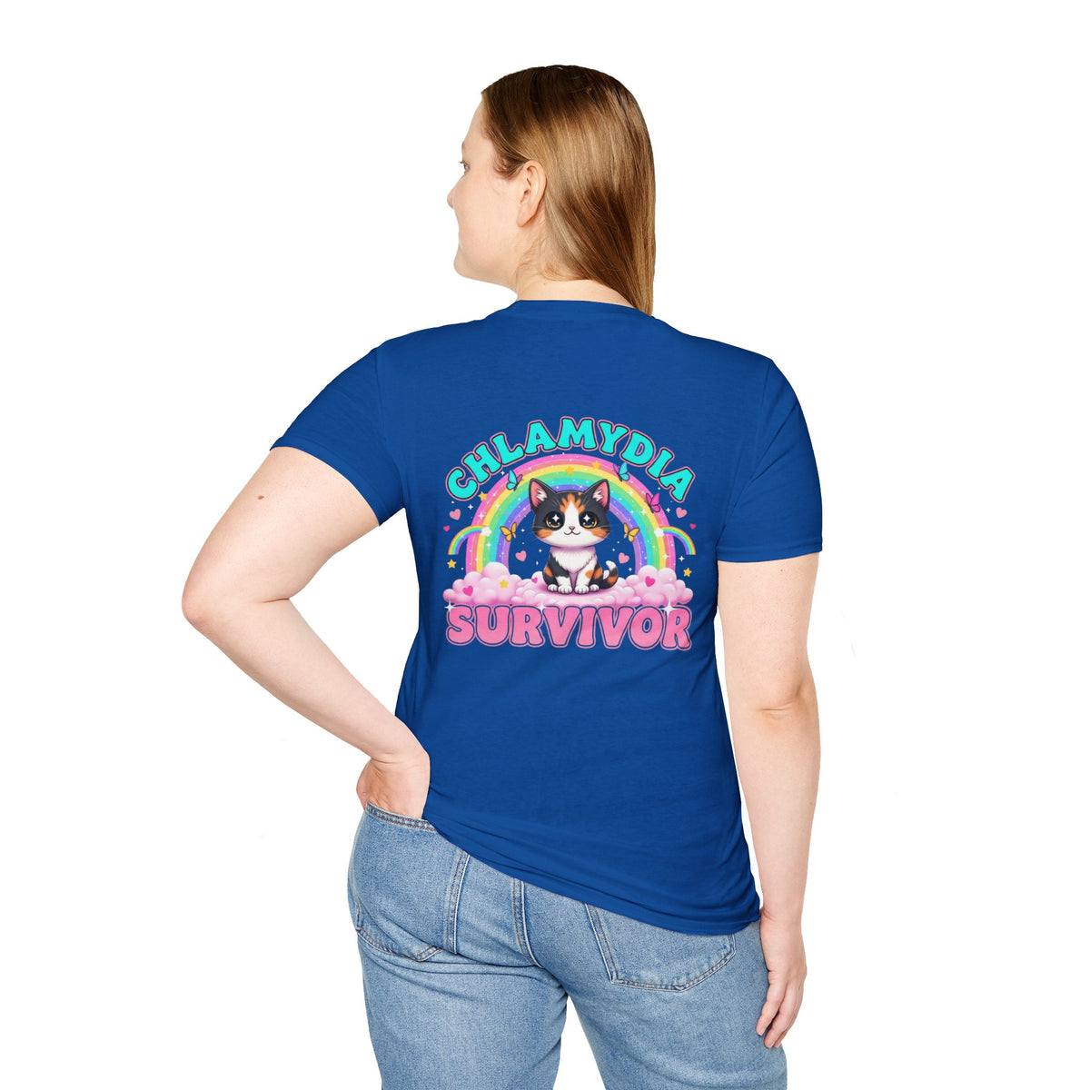 Chlamydia Survivor Cat T-Shirt — Cute Rainbow Calico Tee