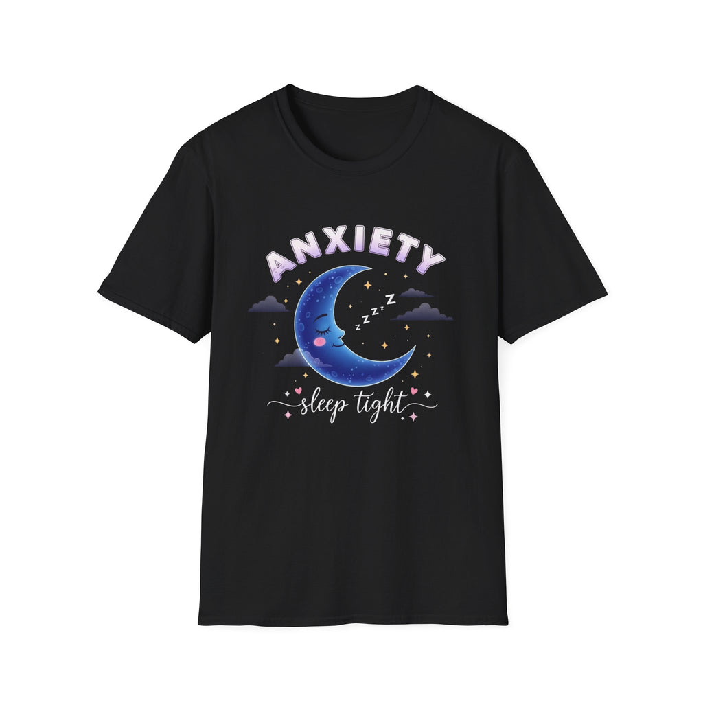 Anxiety Moon T-Shirt — 'Sleep Tight' Cute Moon & Stars Relaxation Tee