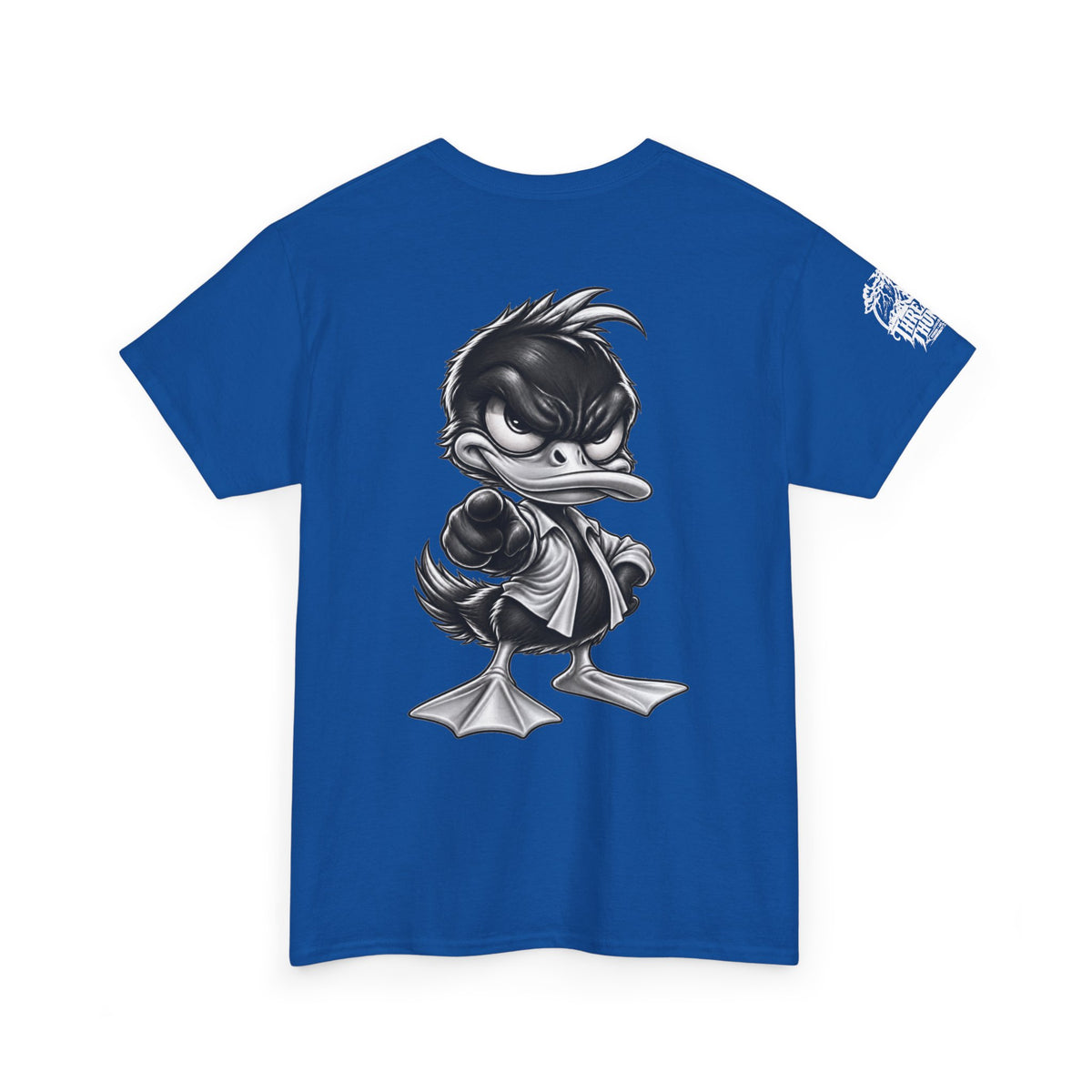 Monochrome Rebel Duck Character Back Graphic Tee