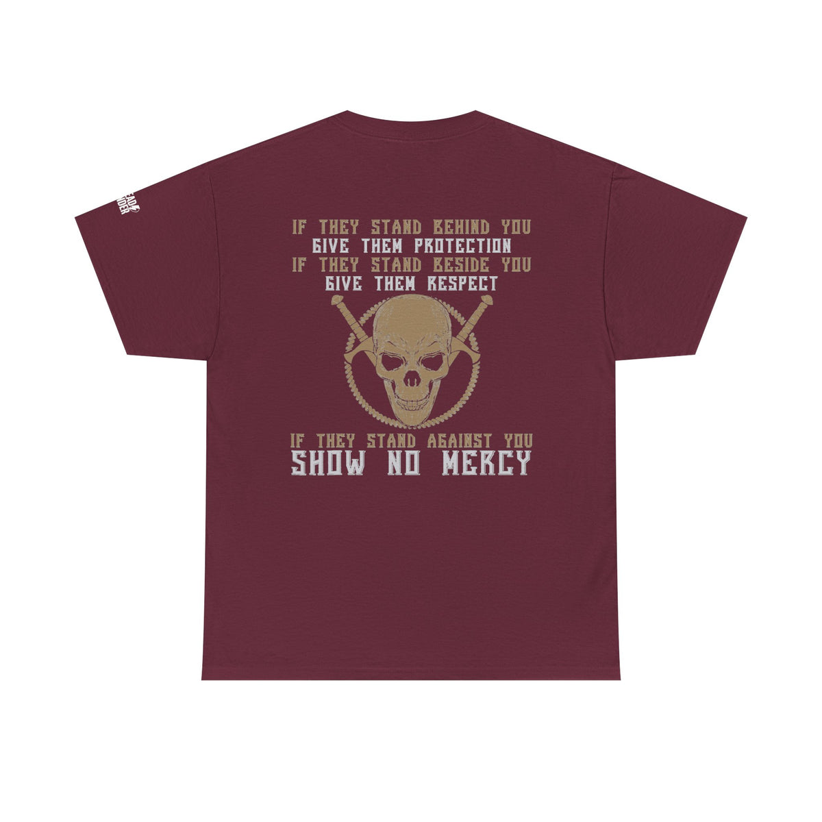 T-Shirt — 'Show No Mercy' Tactical Skull American Flag Tee