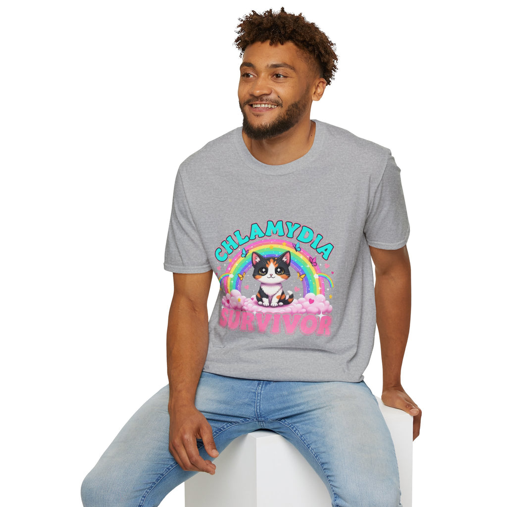 Chlamydia Survivor Cat T-Shirt — Cute Rainbow Calico Tee