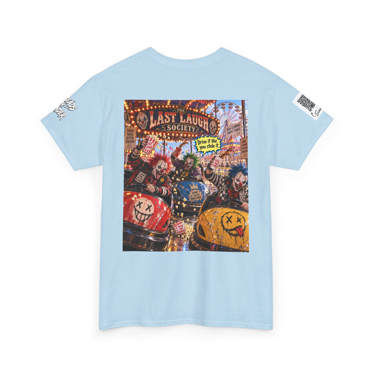The Last Laugh Society Tee #136 — Carnival Clown Horror Graphic T-Shirt