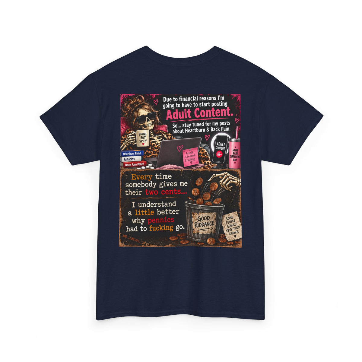 Funny 'Adult Content' Graphic Tee — Sarcastic Coffee & Cocktail Humor T-Shirt
