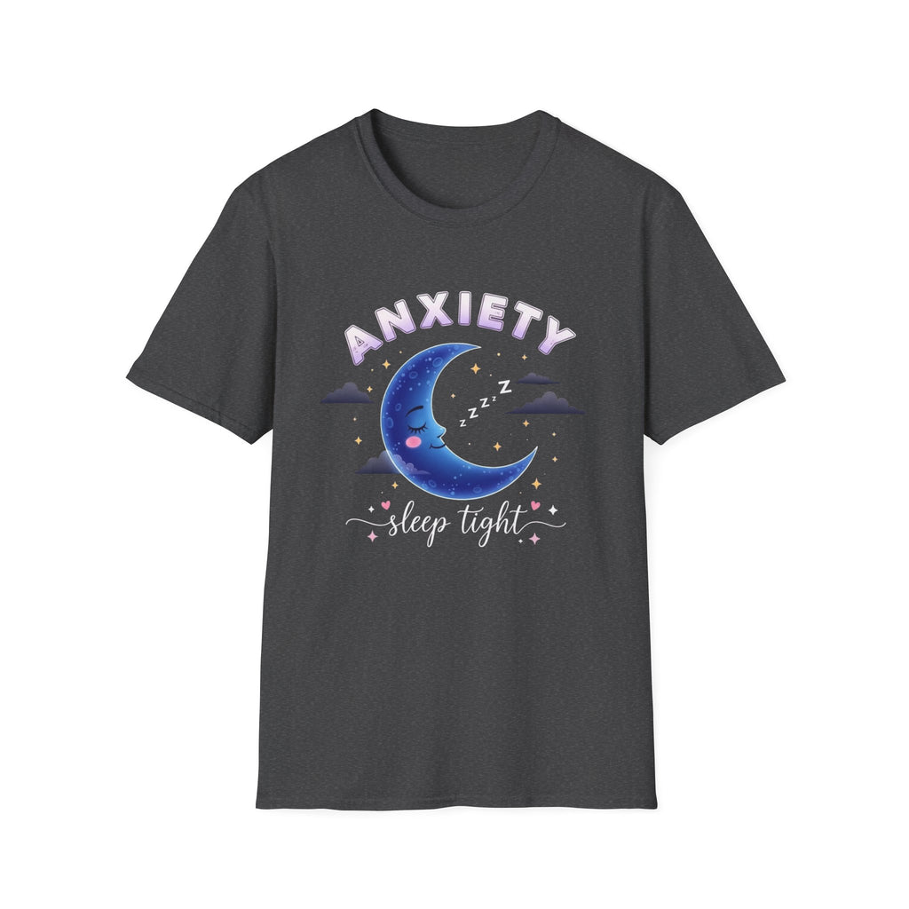 Anxiety Moon T-Shirt — 'Sleep Tight' Cute Moon & Stars Relaxation Tee