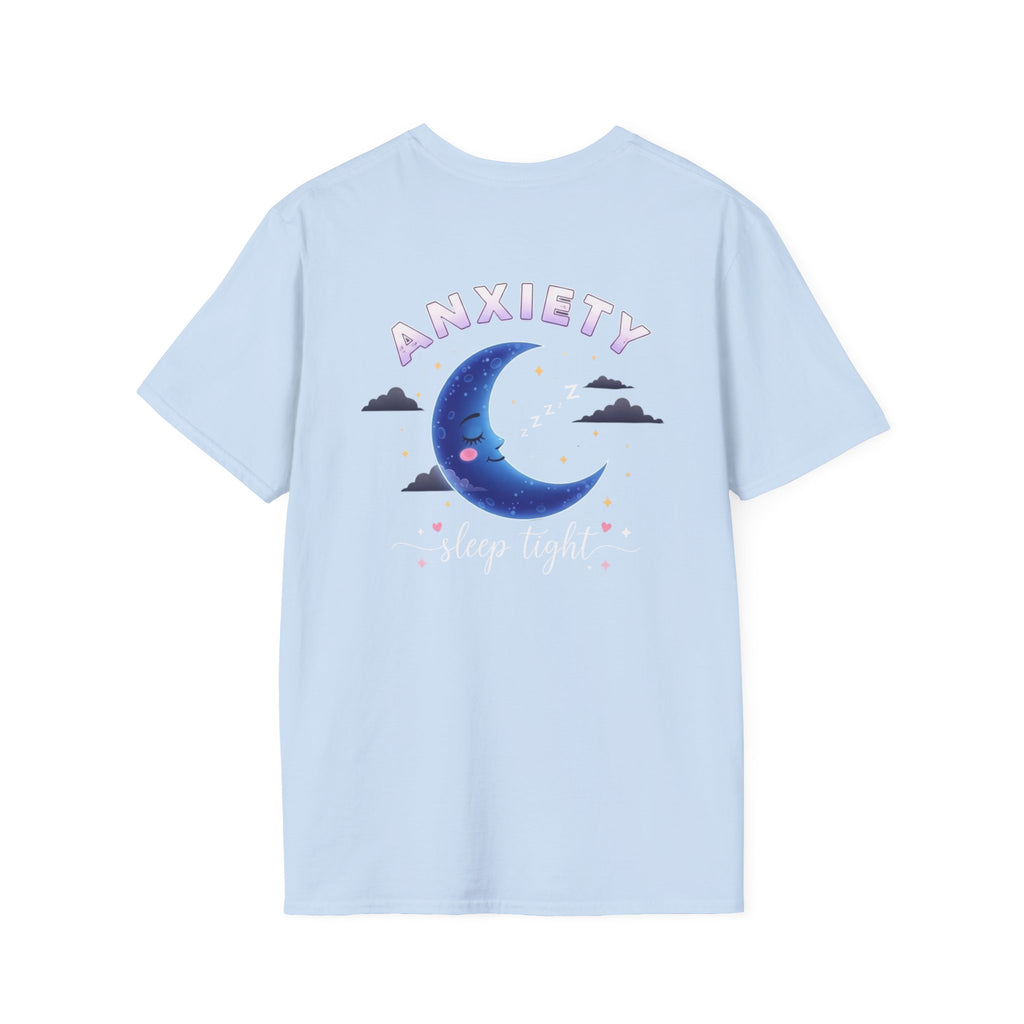Anxiety Moon T-Shirt — 'Sleep Tight' Cute Moon & Stars Relaxation Tee