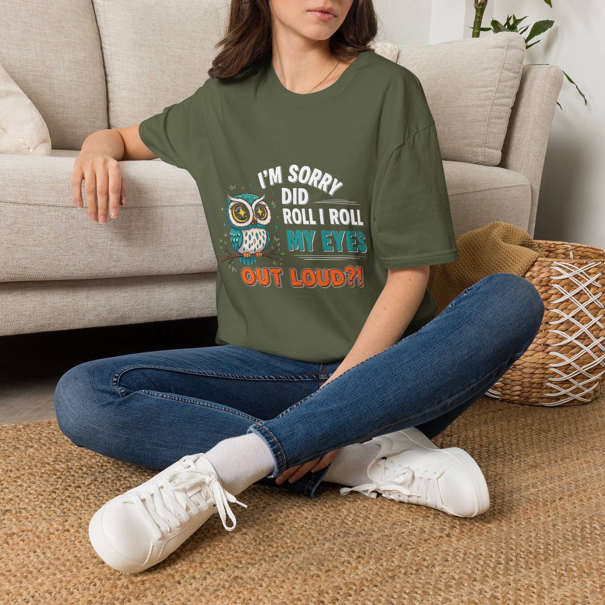 Funny Owl T-Shirt "I'm Sorry Did I Roll My Eyes Out Loud" – Sarcastic Graphic Tee for Women & Moms