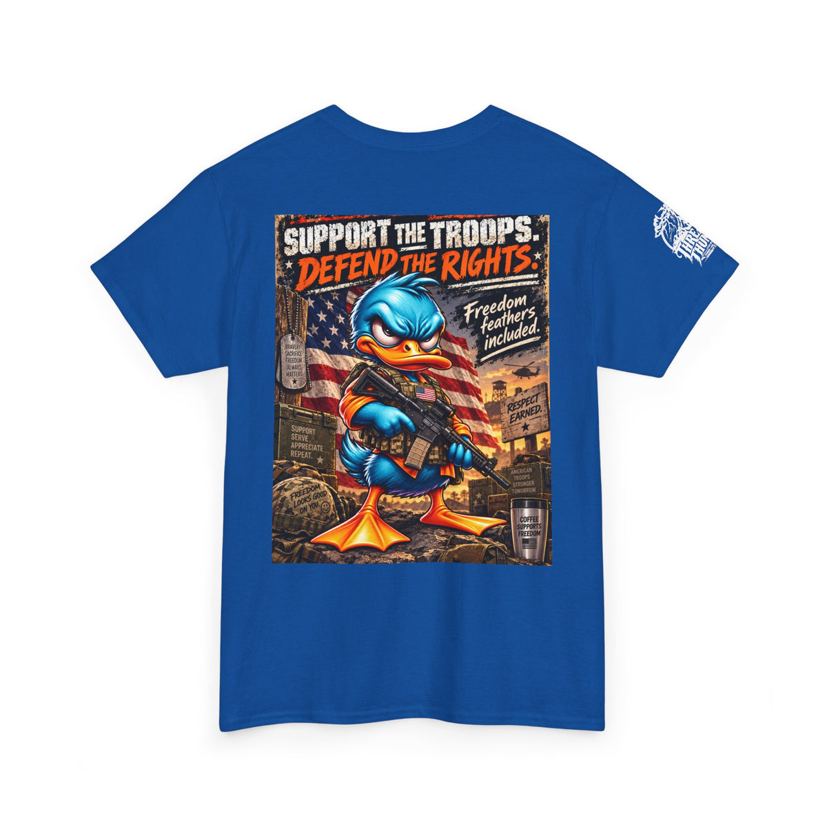 Support the Troops, Defend the Rights Back Graphic Tee