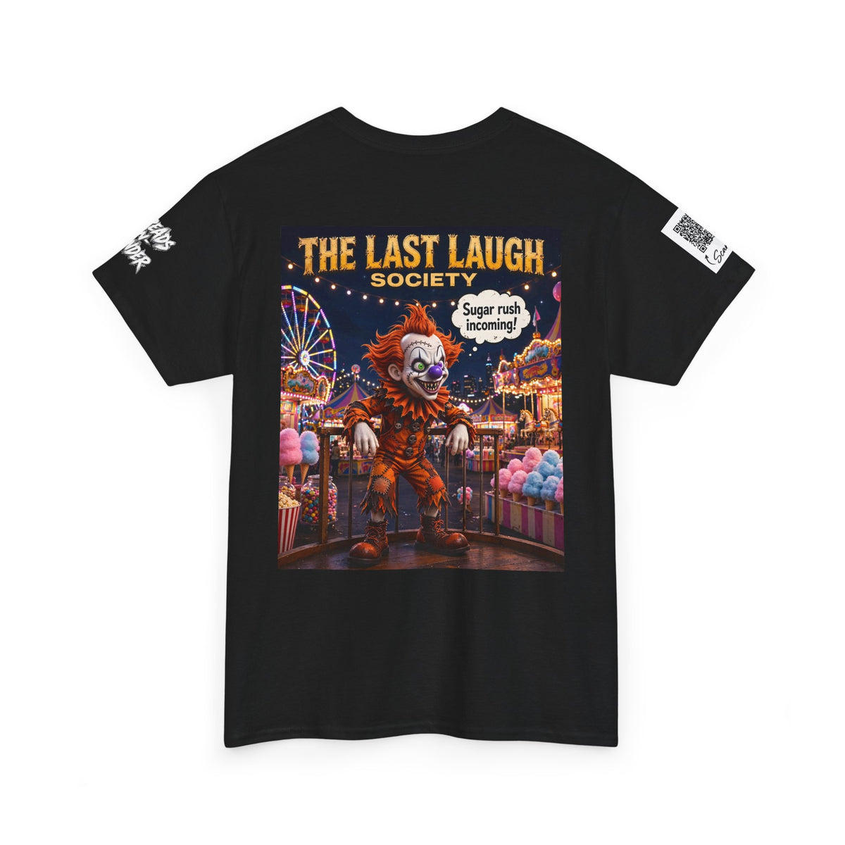 The Last Laugh Society Tee #155 — Carnival Clown Horror Graphic T-Shirt