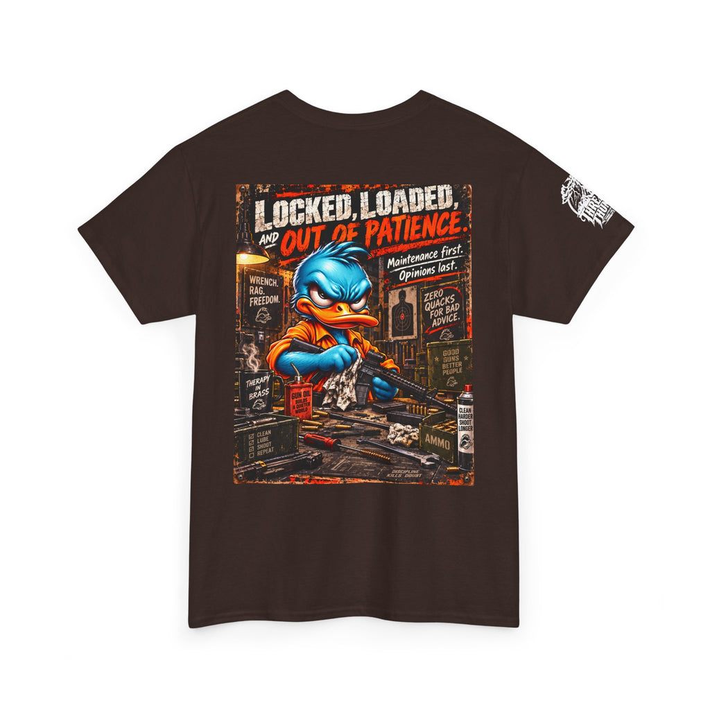 Locked, Loaded, and Out of Patience Back Graphic Tee