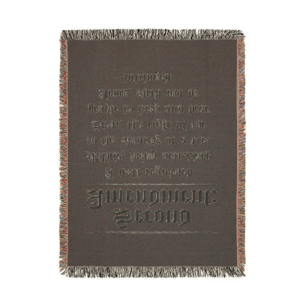 Second Amendment Woven Blanket — Rustic Constitution Quote Throw