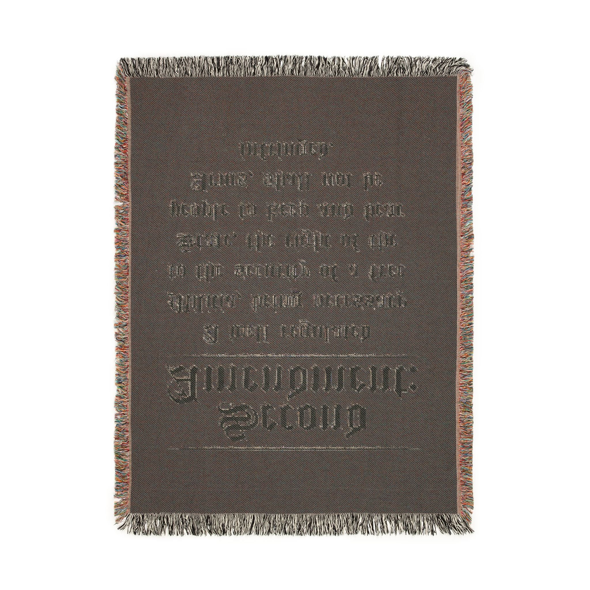 Second Amendment Woven Blanket — Rustic Constitution Quote Throw