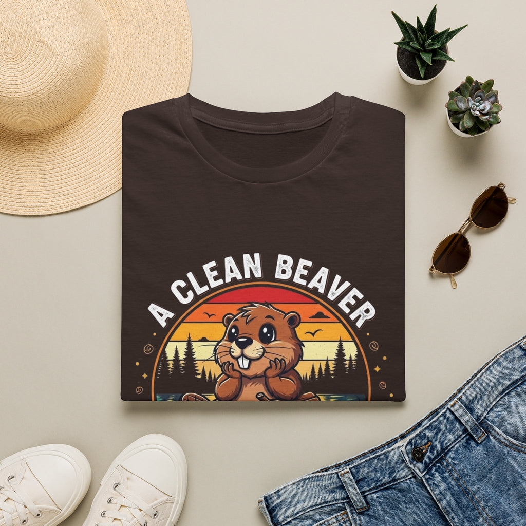 A Clean Beaver T-Shirt — "A Clean Beaver Always Gets More Wood" Retro Graphic Tee