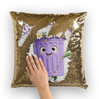 TRASH CAN MAN Sequin Cushion Cover