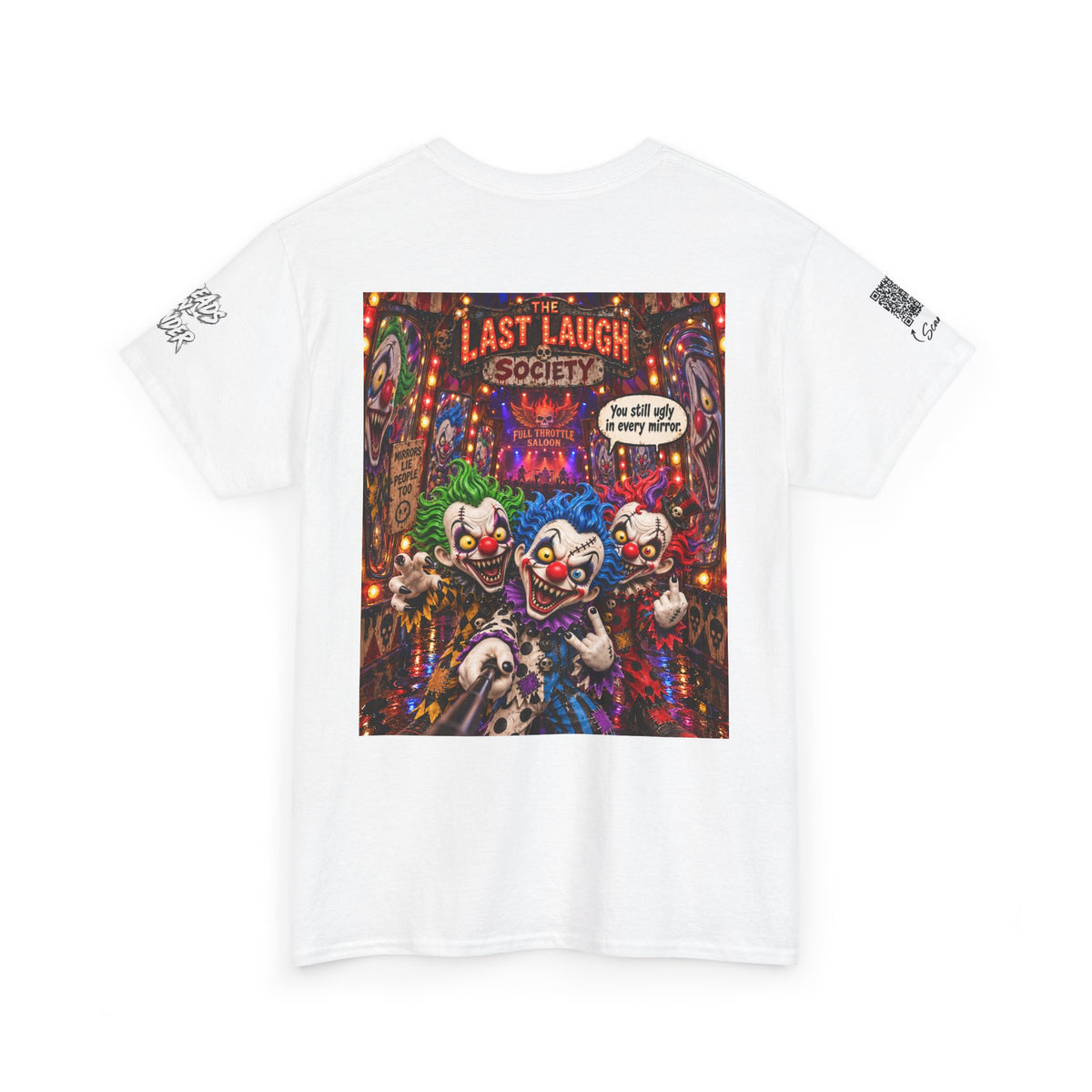 The Last Laugh Society Tee #116 — Carnival Clown Horror Graphic T-Shirt