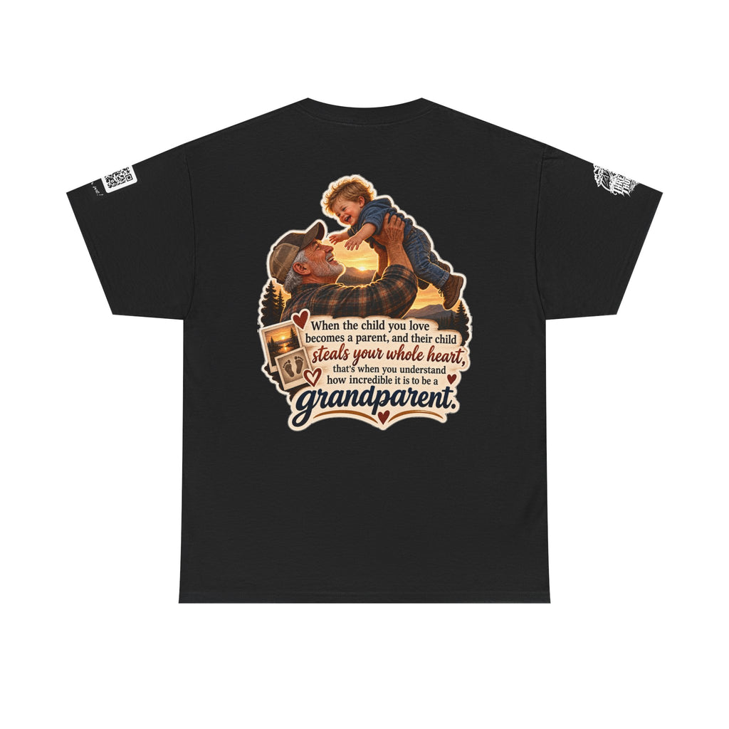 A Grandchild Steals Your Whole Heart — Proud Grandparent Back Graphic Tee