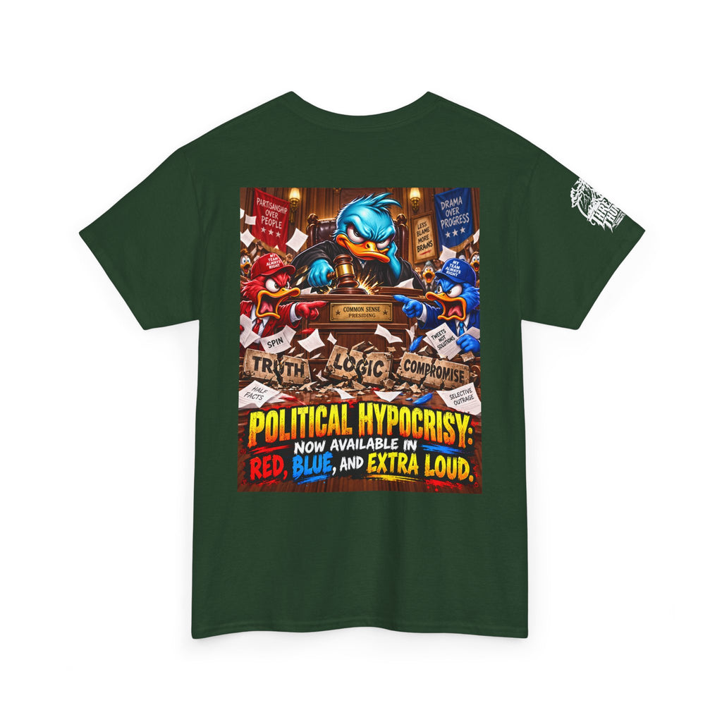 Political Hypocrisy — Red, Blue, and Extra Loud Back Graphic Tee