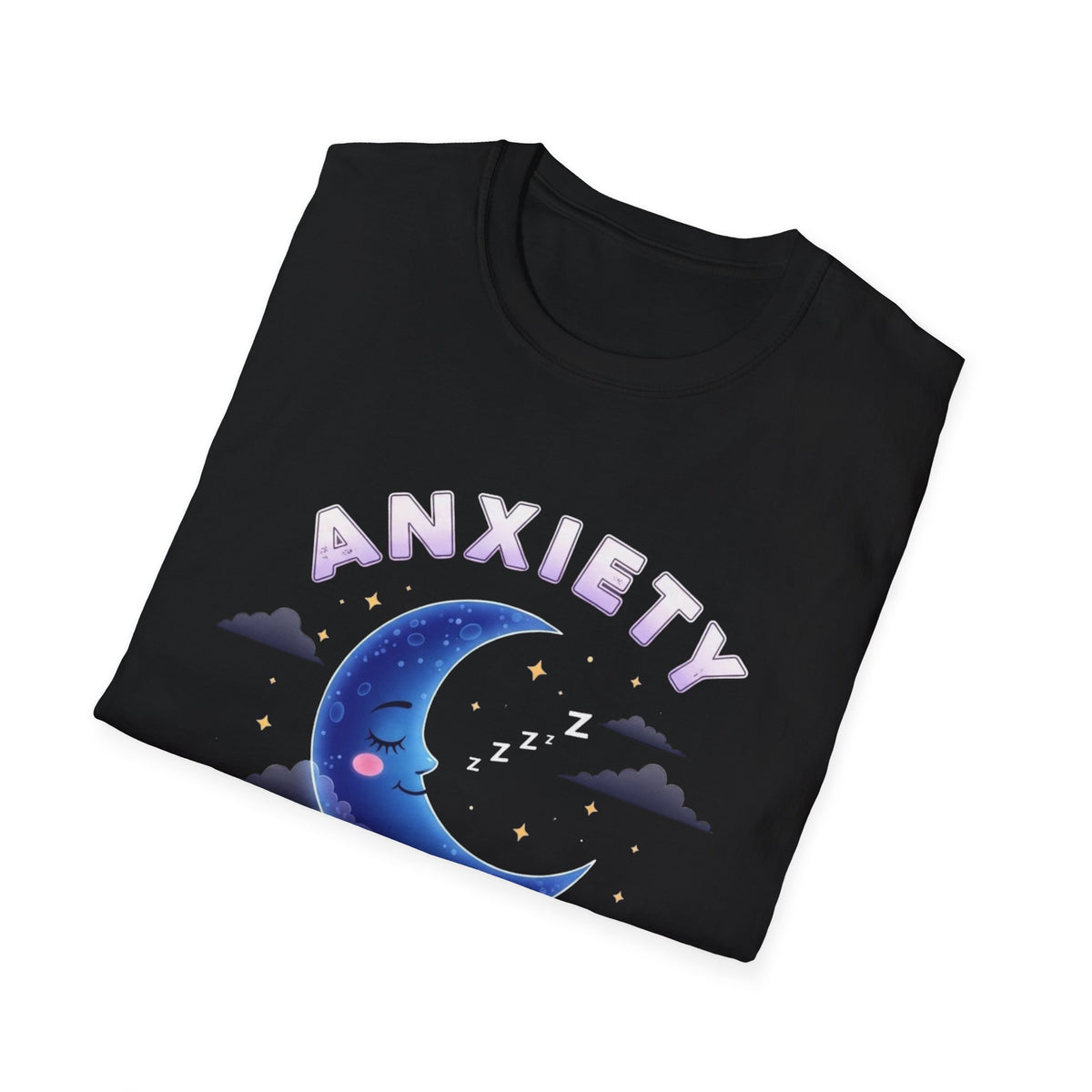 Anxiety Moon T-Shirt — 'Sleep Tight' Cute Moon & Stars Relaxation Tee