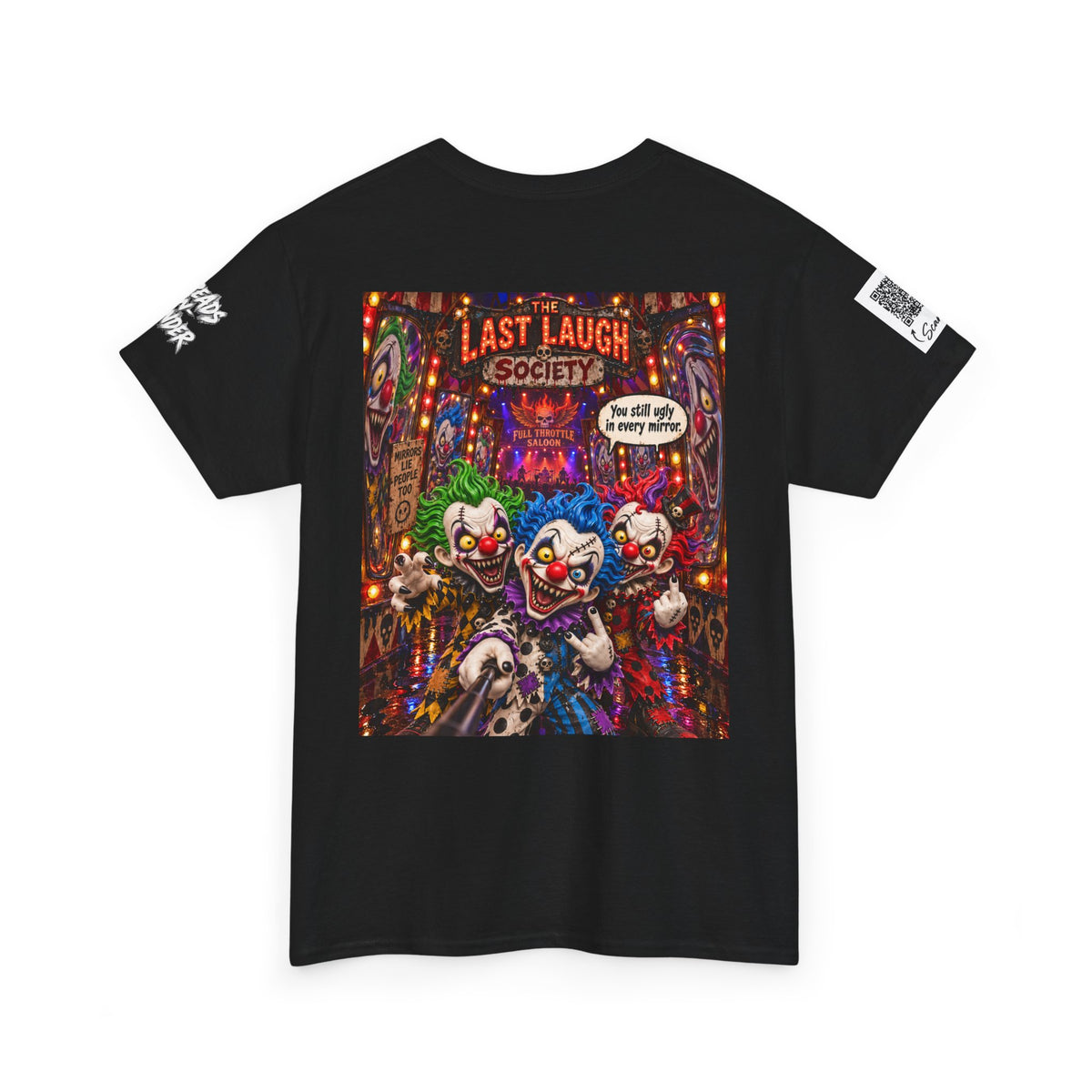 The Last Laugh Society Tee #116 — Carnival Clown Horror Graphic T-Shirt